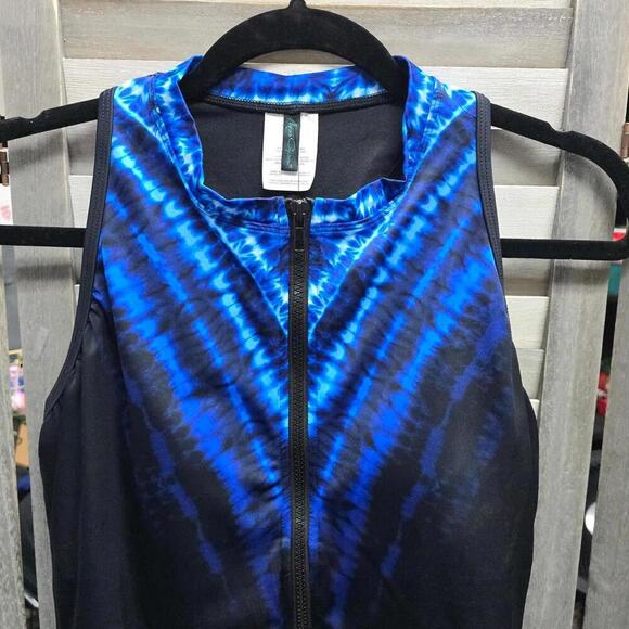 High Neck Zip-Front One Piece Swimsuit | Aqua Green | Large - Picture 2 of 9